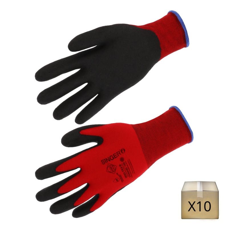 Gants de manutention enduction PVC antidérapant, résistant aux produits chimiques légers