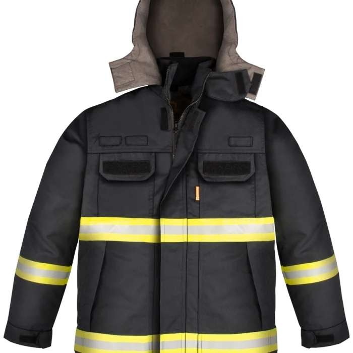 Parka de sécurité ignifugée avec bandes réfléchissantes pour professionnels à Casablanca, Maroc.