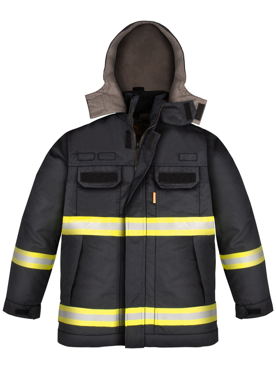 Parka de sécurité ignifugée avec bandes réfléchissantes pour professionnels à Casablanca, Maroc.