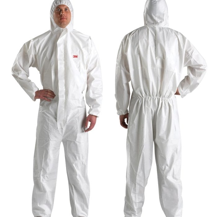 Combinaison de protection jetable blanche 3M modèle 4515 avec capuche pour professionnels Merlin Textile
