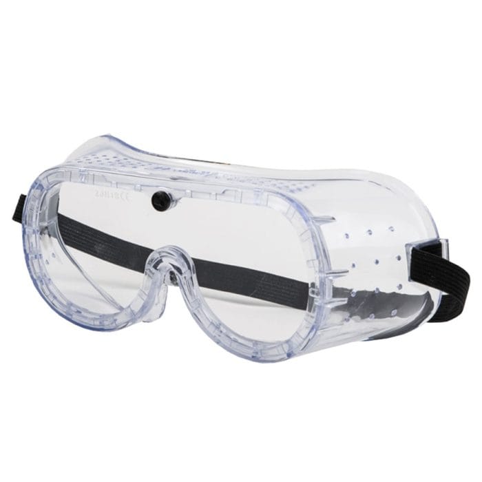 Lunettes de protection transparentes anti-buée avec élastique noir pour travaux industriels Merlin Textile