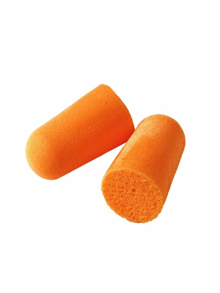 Paire de bouchons d'oreilles jetables en mousse orange 3M 1100 pour protection auditive Merlin Textile