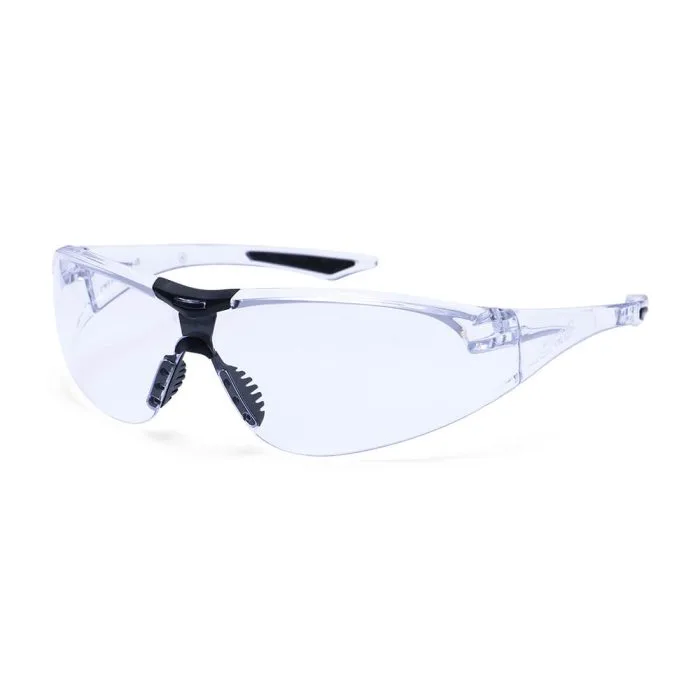 Lunettes de protection transparentes ergonomiques avec pont nasal noir pour professionnels Merlin Textile
