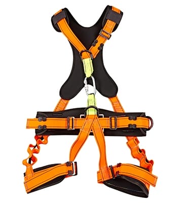 Harnais de sécurité antichute type parachute orange et noir Merlin Textile