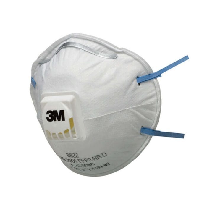 Masque de protection respiratoire jetable FFP2 3M 8822 avec valve d'expiration - Merlin Textile